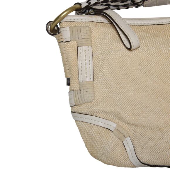 Coach Straw & Leather Soho Hobo Shoulder Bag 4710 Ivory colored leather trim - Picture 3 of 12